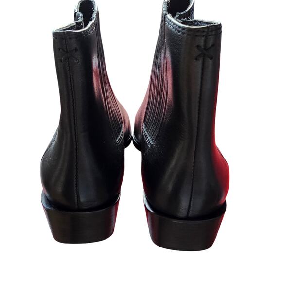 Rag & Bone Rover Leather Short Boot Size 36.5 US 6.5 Black Ankle Bootie - Picture 4 of 6